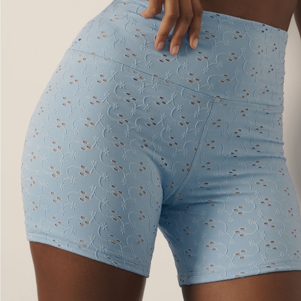 Sky Blue Eyelet Bike Shorts